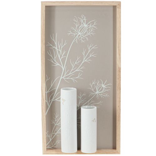 Artikel Wanddeko Wandbild Holz Mini Vasen Keramik Weiß H35cm