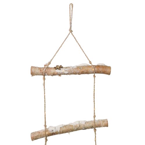 Artikel Wanddeko Weihnachten mit Micro LED Lichterkette, kleinen Holz-Schneeflocken und beschneiten Ästen H150cm