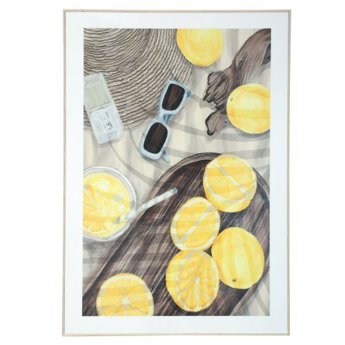 Wanddeko Sommerdeko Bild mit Zitronen Limonade 40×60cm