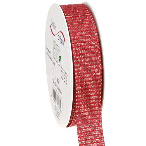 Artikel Weihnachtsband mit Goldfäden Geschenkband Rot 25mm 20m