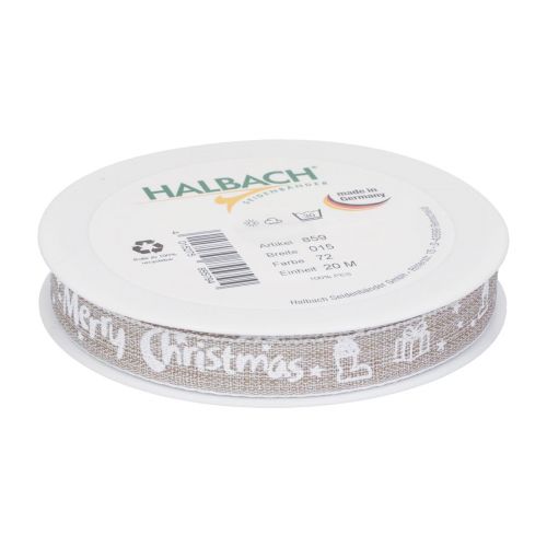 Artikel Weihnachtsband Merry Christmas Band Beige 15mm 20m