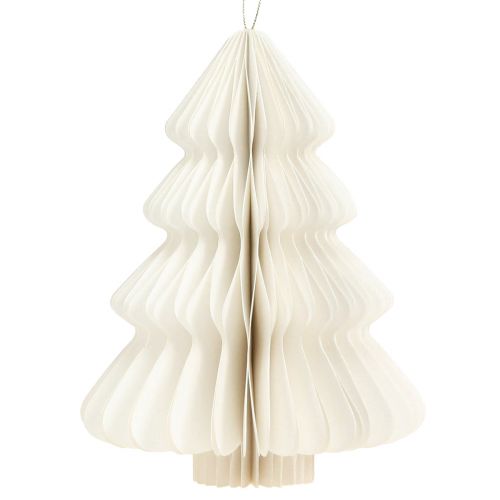 Artikel Hängedeko Weihnachtsbaum Papier Weiß Silber 20cm 5er Set