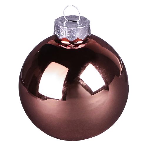 Floristik24 Weihnachtsbaumkugeln Apricot Rosa aus Glas Ø7,5cm 12 St