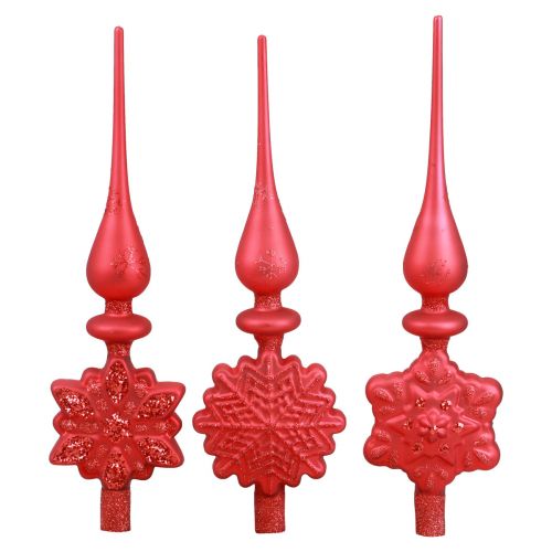 Floristik24 Weihnachtsbaumspitze Rot Christbaumspitze Glas H34cm 1 St