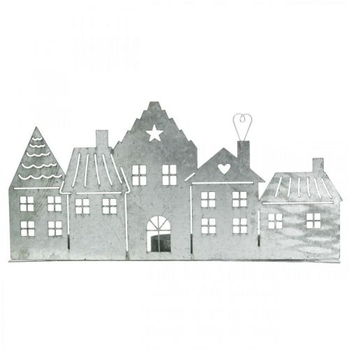 Artikel Weihnachtsdeko Häuser, Teelichthalter Metall Silbern 25cm