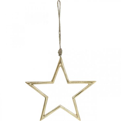 Artikel Weihnachtsdeko Stern, Adventsdeko, Stern Anhänger Golden B24,5cm