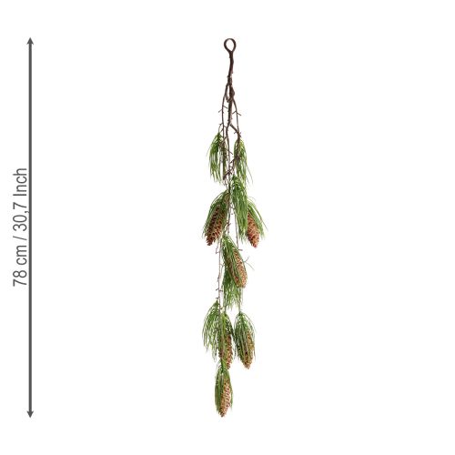 Artikel Weihnachtsgirlande künstlich Tannengrün 6 Zapfen 78cm