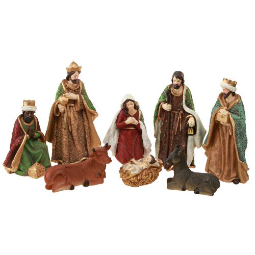 Floristik24 Weihnachtskrippe Figuren Set Handbemalt Polyresin 8-20cm 8 St