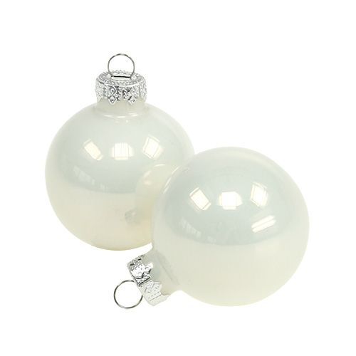 Floristik24 Weihnachtskugel Ø4cm Weiß glänzend 24 St