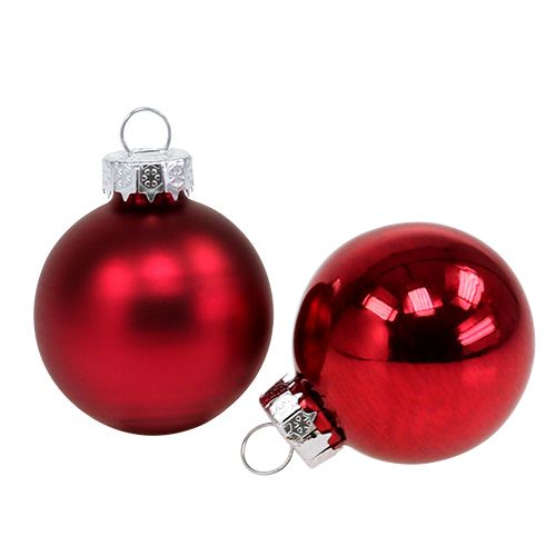 Floristik24 Weihnachtskugel Ø4cm Rot Glanz/Matt 24 St