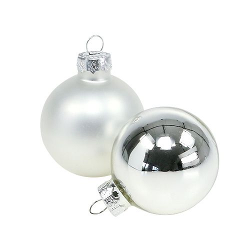 Floristik24 Weihnachtskugel Ø4cm Silber Glanz/Matt 24 St
