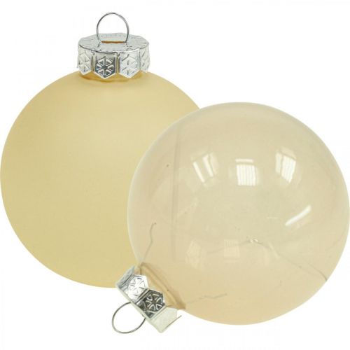 Artikel Christbaumkugeln Glas Weihnachtskugeln Creme Mix Ø6cm 24 St