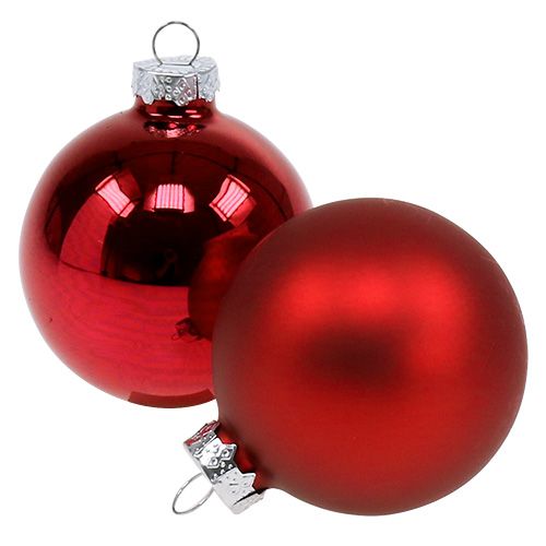 Artikel Weihnachtskugel Glas Ø6cm Rot Mix 24 St