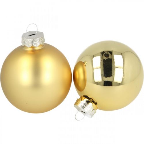 Floristik24 Weihnachtskugel Glas Ø6cm Gold Mix 24 St