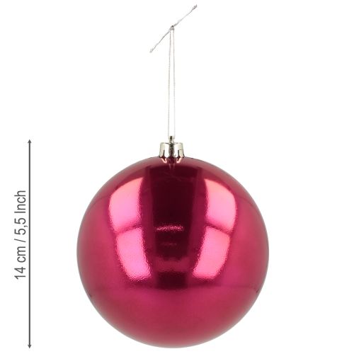 Artikel Weihnachtskugel Plastik groß Christbaumkugel Pink Ø14cm