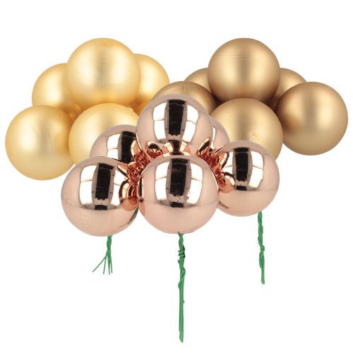 Floristik24 Weihnachtskugel Rosé Gold Glas Spiegelbeeren Ø40mm 32 St
