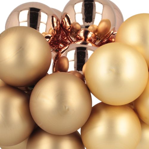 Artikel Weihnachtskugel Rosé Gold Glas Spiegelbeeren Ø40mm 32 St