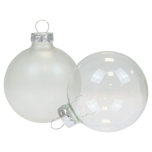 Artikel Weihnachtskugeln Glas Klar Opak Christbaumkugeln Ø6cm 6 St