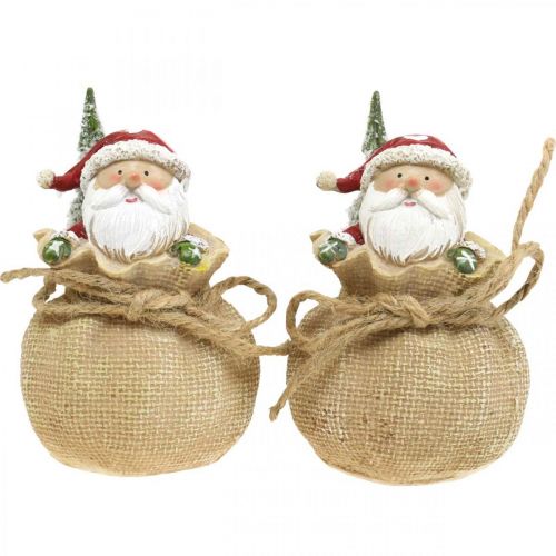 Artikel Deko Figur Weihnachtsmann im Sack Weihnachtsdeko Ø8cm/H13cm 2 St