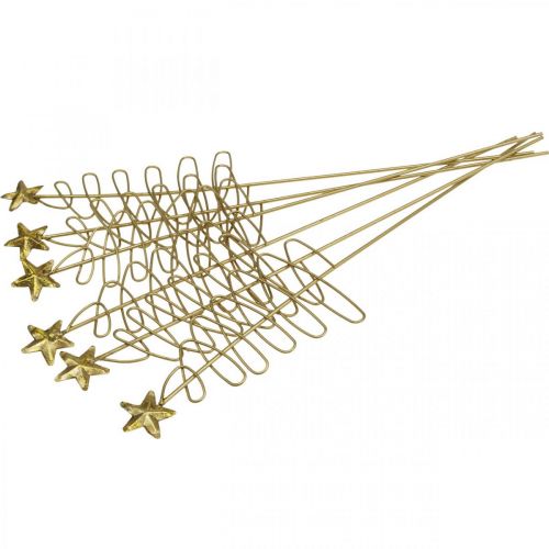 Artikel Weihnachtsstecker Tanne Blumenstecker Metall 30cm 6 St