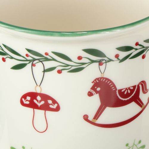Artikel Weihnachtstasse Tasse Keramik Rot Grün Creme H9cm 2St