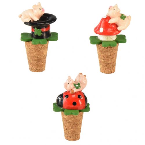 Floristik24 Weinkorken Sektkorken Weinstopfen Glückssymbole 6,5cm 3 St