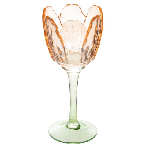 Teelichthalter Tulpe Glas Vintage Stil Romantische Wohnraumdekoration 20cm kaufen | Floristik24.de