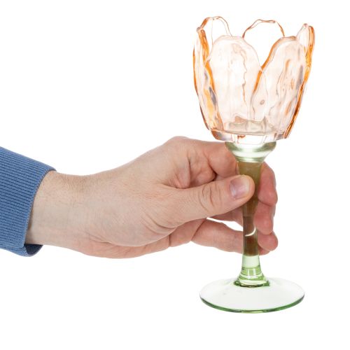 Artikel Teelichthalter Tulpe Glas Vintage Stil Romantische Wohnraumdekoration 20cm