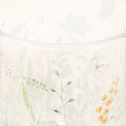 Artikel Teelichthalter Glas Blumenmuster für romantisches Ambiente Windlicht Wohnzimmer Dekoration 8cm 4St
