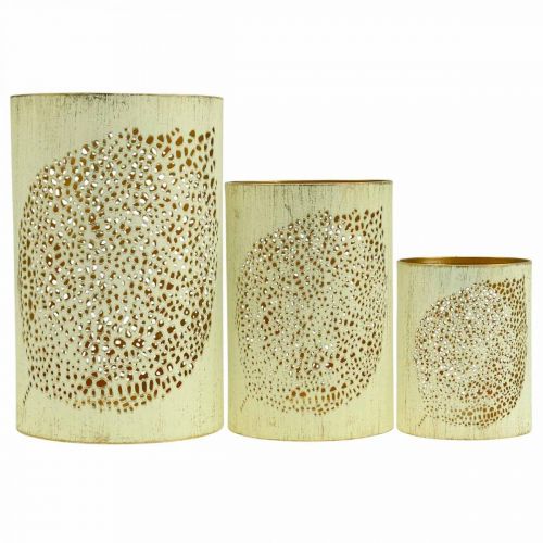 Artikel Herbst Windlicht Metall Deko H20,5/15,5/10,5cm 3er-Set
