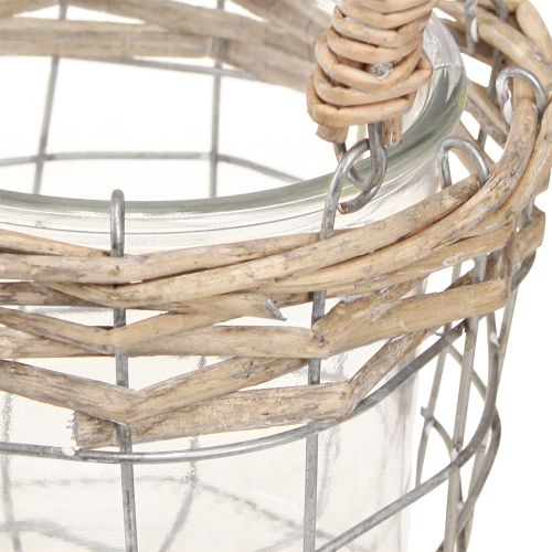 Artikel Windlicht zum Hängen Glas Metall Weide Ø14,5cm 2St