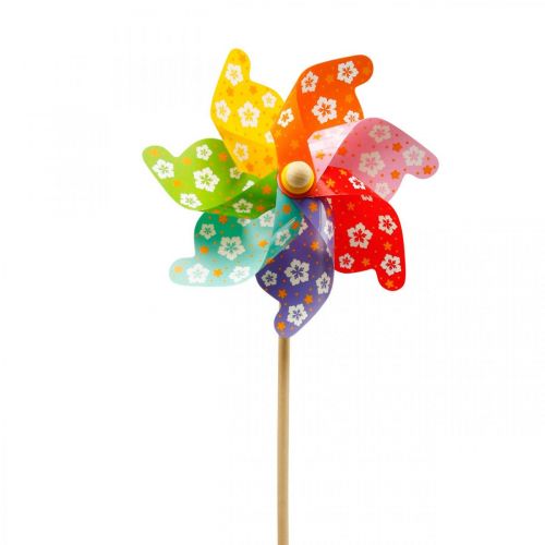 Artikel Gartenstecker Windmühle Windrad Gartendeko Bunt Ø31cm H75cm