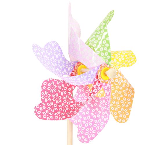 Artikel Windrad Deko Windmühle Natur Bunt Ø21,5cm H55cm 3St