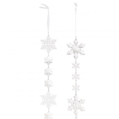 Wintergirlande Eiskristalle Klar Silber Weiß L150cm 2 St