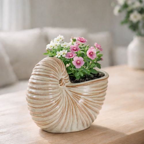 Blumentopf Schnecke Design Keramik für besondere Pflanzenarrangements 21cm | Floristik24.de