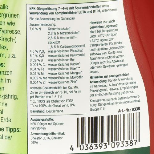 Artikel Chrysal Buchsbaumdünger Düngemittel Konzentrat 500ml
