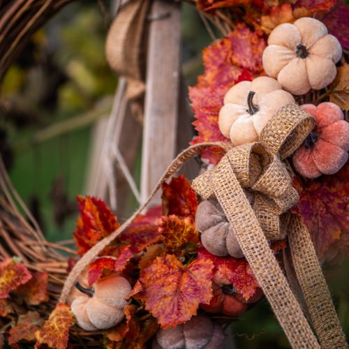 Artikel Deko Kürbis aus Stoff am Stab Gelb Braun Orange Ø7cm 9 St