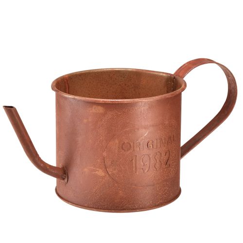 Floristik24 Deko Rost Gießkanne Übertopf Metall Ø12,5cm H10,5cm