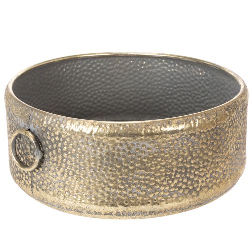 Deko-Schale Antik Look Metall Übertopf Golden Ø37/31cm 2er-Set | Floristik24.de