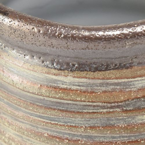 Artikel Deko Übertopf Keramik Metallic Braun Grau 10,5×10cm 2St