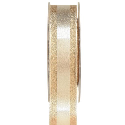 Dekoband Gold mit Glitter und Streifen Geschenkband 25mm 20m