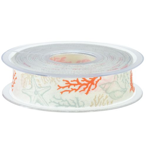 Artikel Dekoband maritim Geschenkband Korallen 25mm 18m