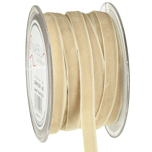 Dekoband Samtband Geschenkband Velvet Beige 10mm 20m