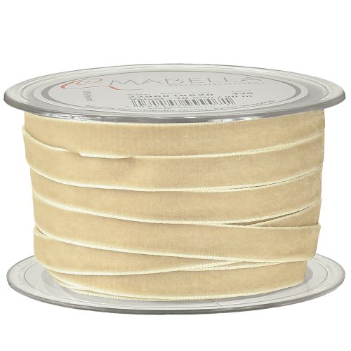 Artikel Dekoband Samtband Geschenkband Velvet Beige 10mm 20m