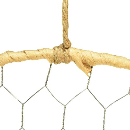 Artikel Dekoring Metall Hängedeko Raffia Silber Natur Ø38cm 4 St