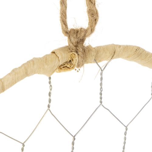 Dekoring Metall Raffia zum Aufhängen Ø20cm 4St Boho Wanddeko Fensterdekoration | Floristik24.de