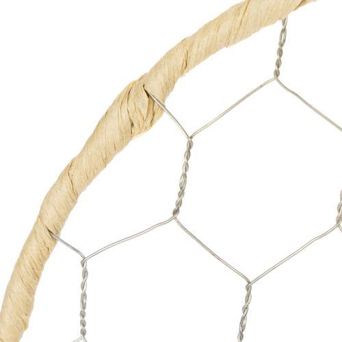 Dekoring Metall Raffia zum Aufhängen Ø20cm 4St Boho Wanddeko Fensterdekoration | Floristik24.de