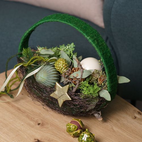 Artikel Dekoring Ring Jute Deko Loop Grün Dunkelgrün 4cm Ø30cm 2St