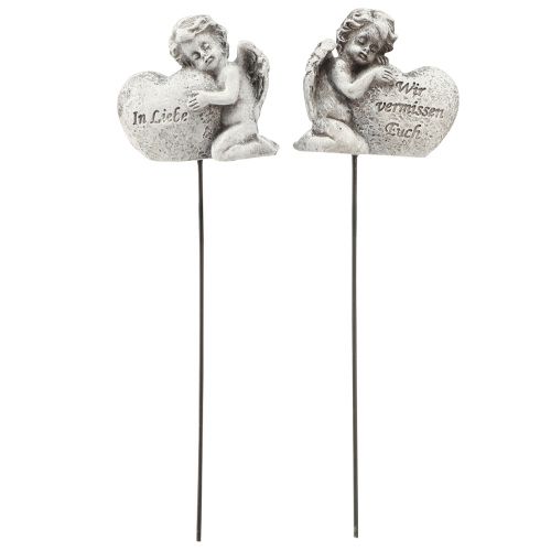 Artikel Dekostecker Engel mit Herz und Spruch Grabschmuck 5cm 6 St