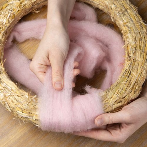 Dekowolle Rosa 2m Wolllunte Filzwolle für Bastelarbeiten & Floristik | Floristik24.de